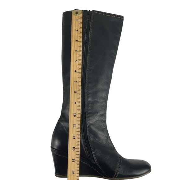 Fly London Tall Leather Wedge Heel Zip Up Boots Size 39 - Picture 10 of 13